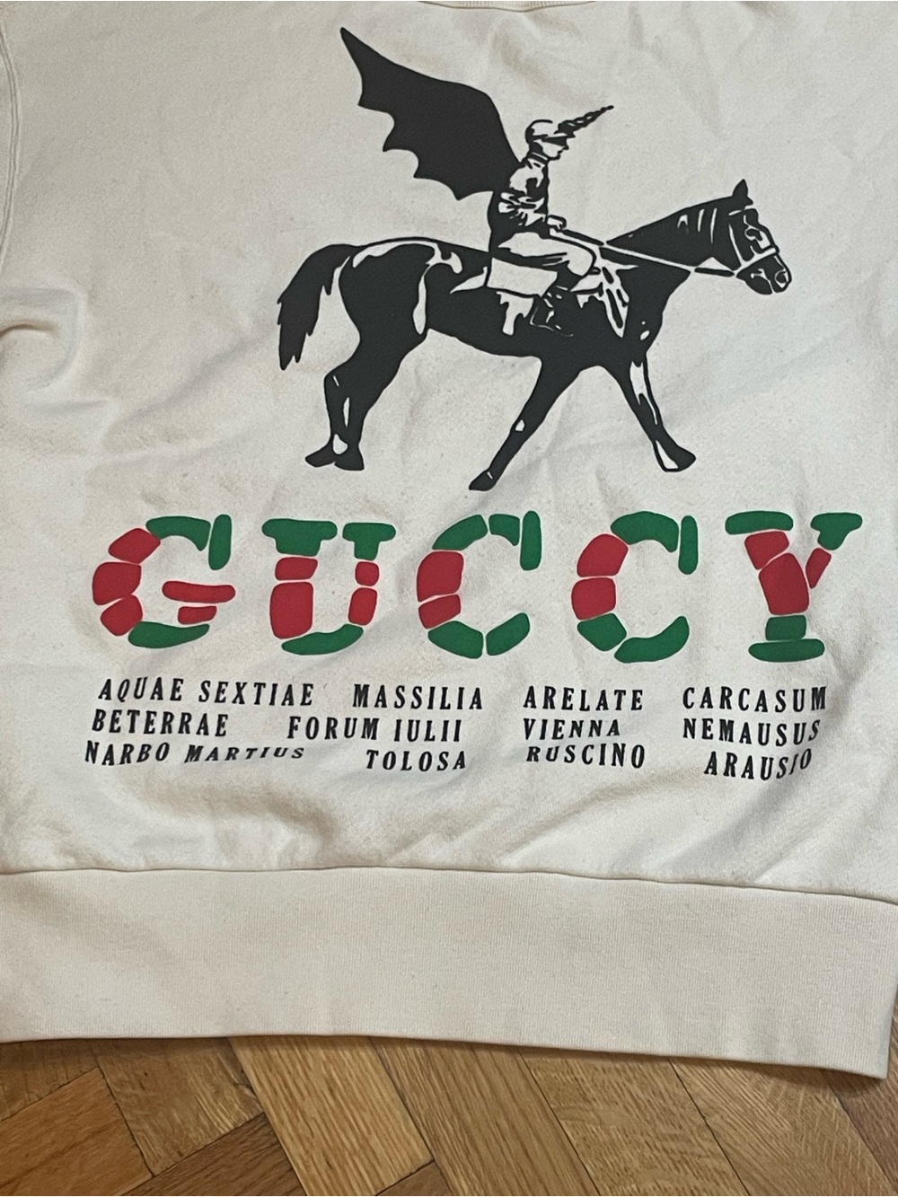 GUCCI~475532 “Guccy” Trainer Pegasus Logo Sweatshirt - Picture 5 of 10